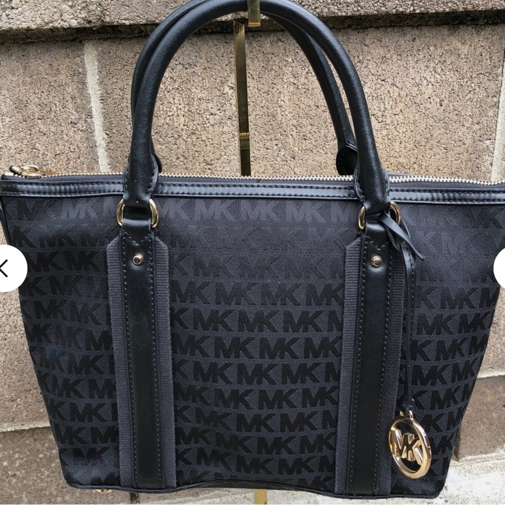 🖤Michael Kors Signature Griffin Jacquard Satchel Crossbody Newer Handbag - Picture 3 of 15